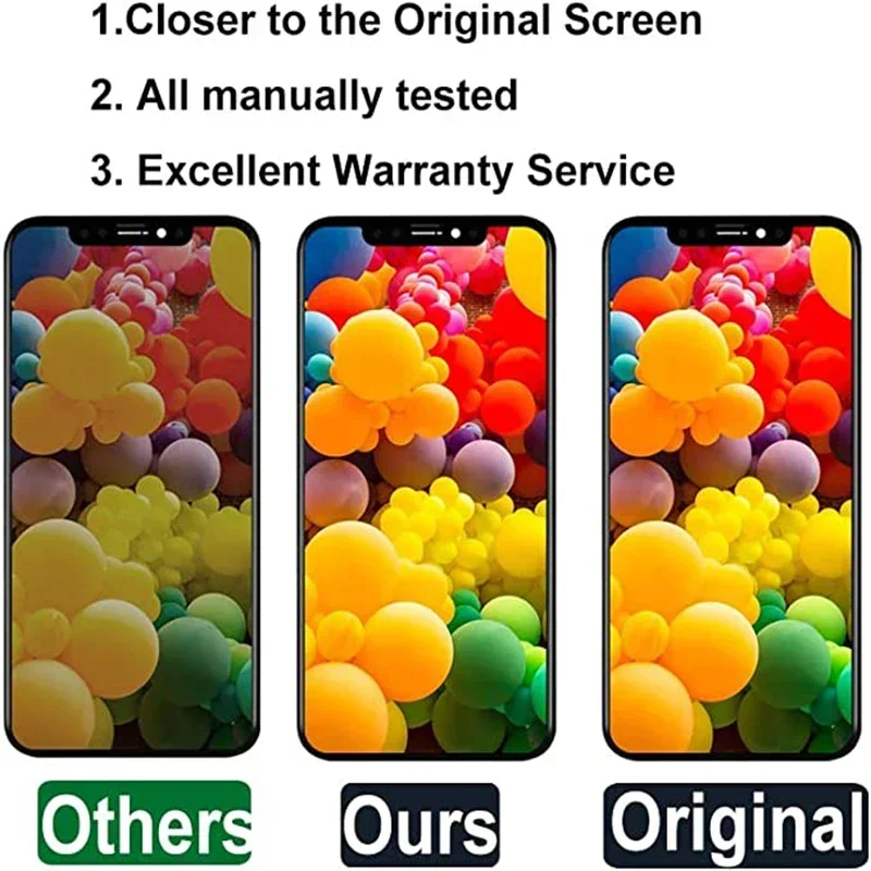 IPhone X XR XS XSmax 11 LCD 디스플레이 터치 스크린 어셈블리, 색상, 3D 민감한, 죽은 각도 터치, AAA + 학년