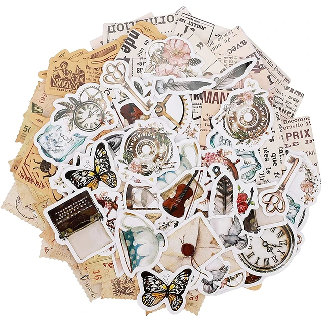 180Pcs Vintage Stickers for Scrapbooking Mini Size Stickers for Journaling  Supplies in Newspapers, Stamps and Forest Animals - AliExpress