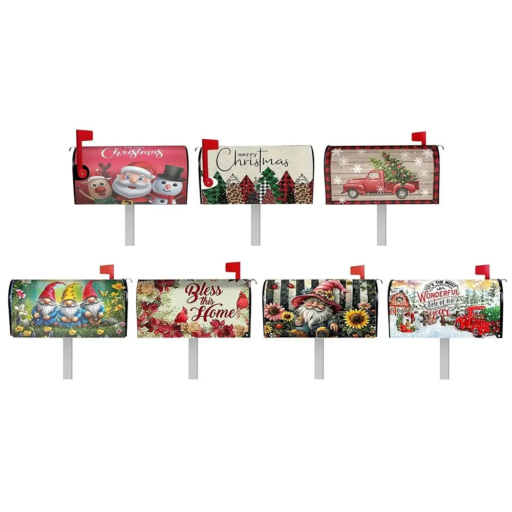 New Christmas Snowman Christmas Mailbox Covers Magnetic Winter Gnomes Mail Cover Waterproof DIY Mailbox Protaction Window Yard