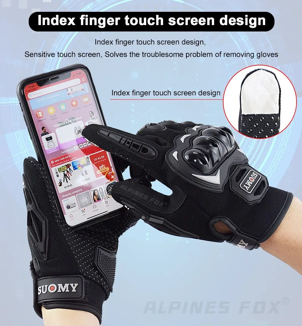 Suomy Motorcycle Gloves Moto Touch Screen Breathable Motorbike Racing Riding Bicycle Protective Guantes Summer Sports for Honda motorcycle gloves