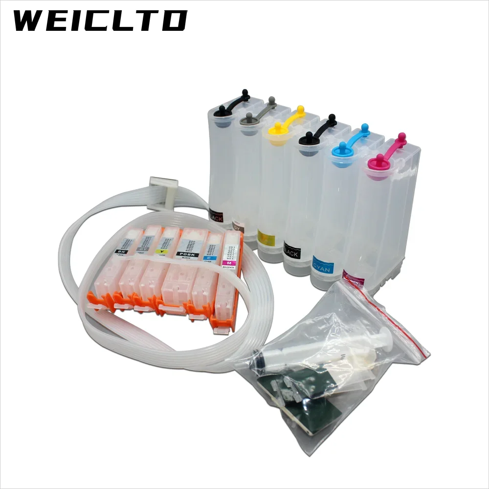 6 색 BCI-350 BCI-351 Canon IP8730 MG5630 MG6330 MG6730 MG7130 MG7530 MG7530F 프린터 용 자동 재설정 칩이있는 Ciss 시스템