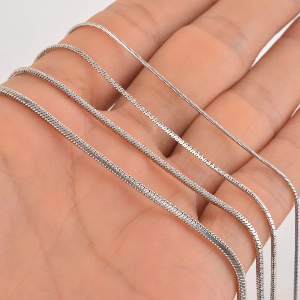 1 قطعة 925 الفضة الاسترليني 16-30 بوصة ثعبان سلسلة...