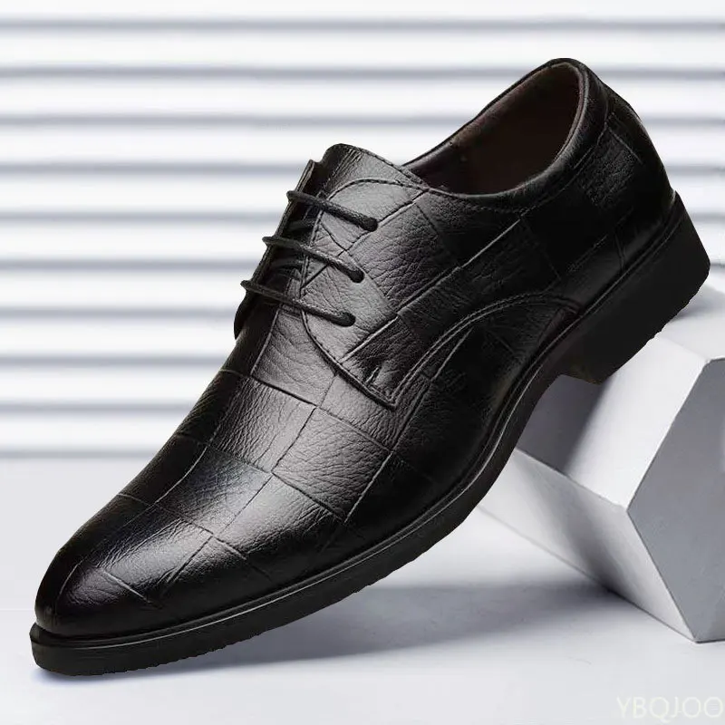 New Mens Business leather Shoes Soft soled comfortable formal shoe Casual versatile work footwear Fashion light Male shoes Homme 5
