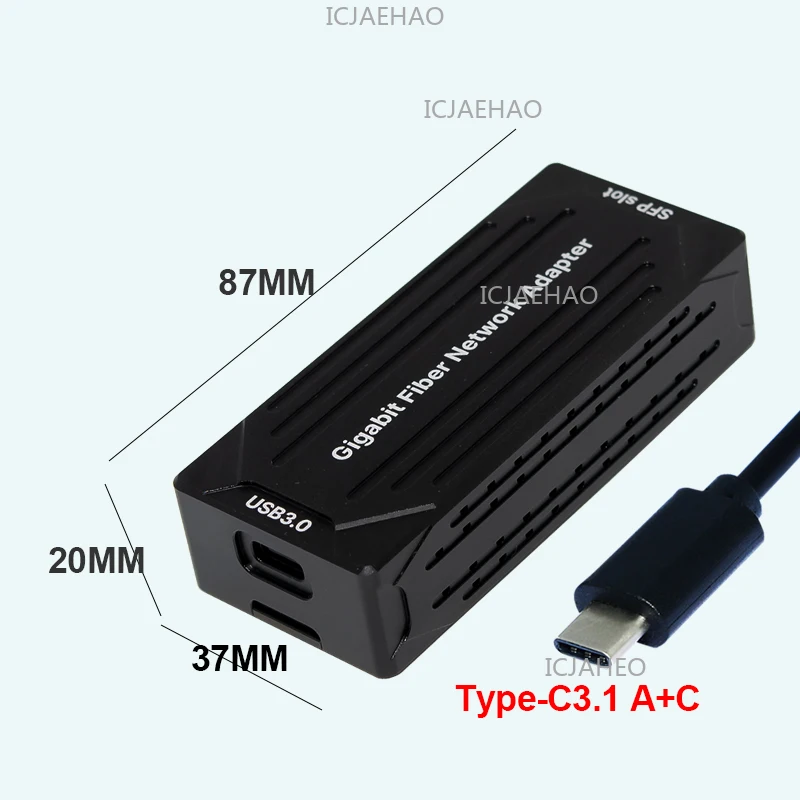 이더넷 어댑터 1000Mbps USB SFP 네트워크 카드(Win 11 PC/노트북용) USB-C RTL8153 칩 변환기 Lan 인터넷 케이블