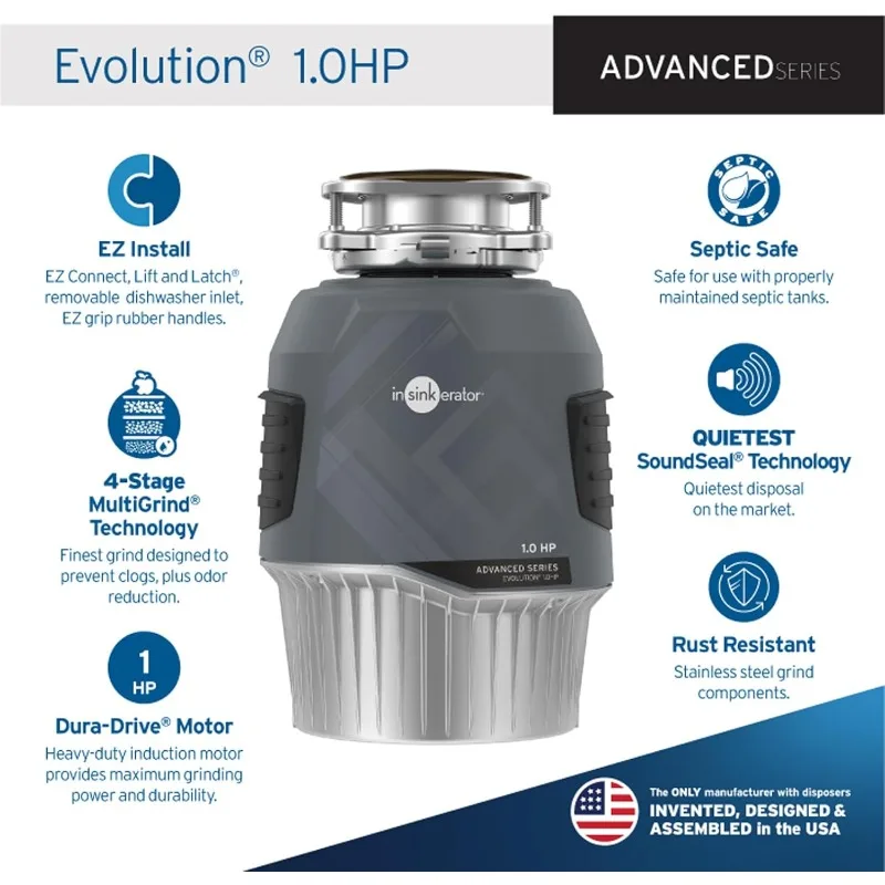 InSinkErator EVOLUTION 1HP 1 HP & Garbage Disposal EZ Connect 3-Foot Power Cord for EZ Connect Power and Advanced 3