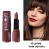 6 colors Lipstick Matte Lip Gloss Waterproof Huda Nued Lip Glaze Tint Non-stick Non-Fading Lips Makeup Cosmetic Lip Care