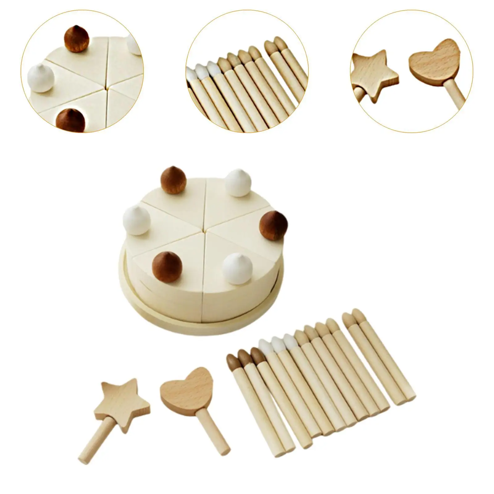 Birthday Cake Toy Pretend Play Montessori Toys Kitchen Toys Educational Toy for Kids 1 2 3 Year Old Boys Boys Children Gifts
