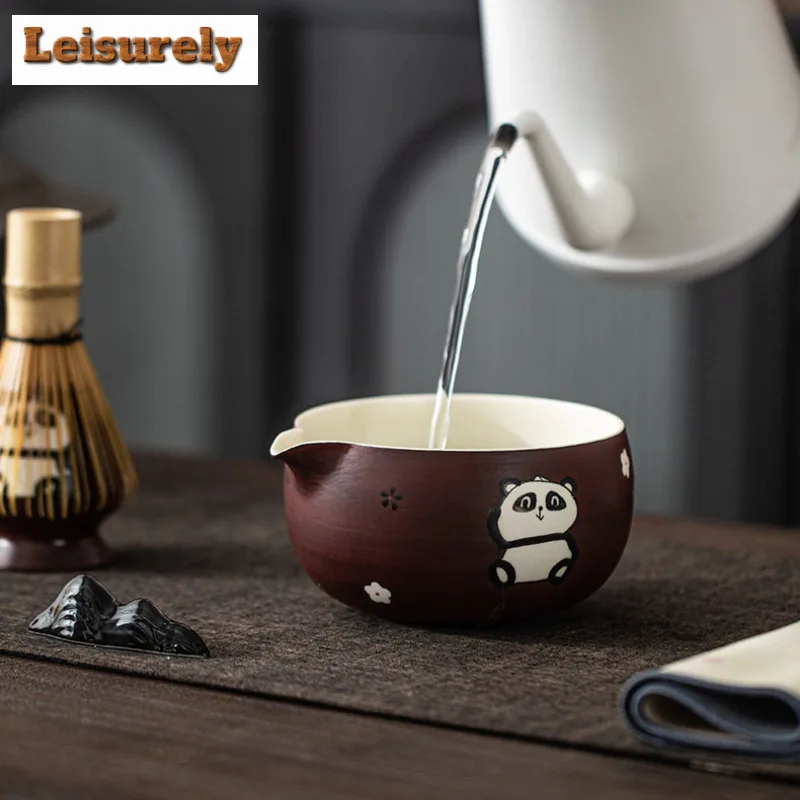 Hawthorn Red Hand-painted Panda Tea Set Complete Set Ancient Matcha Whip Japanese Matcha Set Kit Green Tea Powder Tea Ceremony
