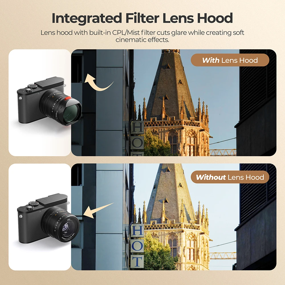 Lens Hood Featuring CPL & Black Mist Filters Flipable Design and NFC Cap Compati