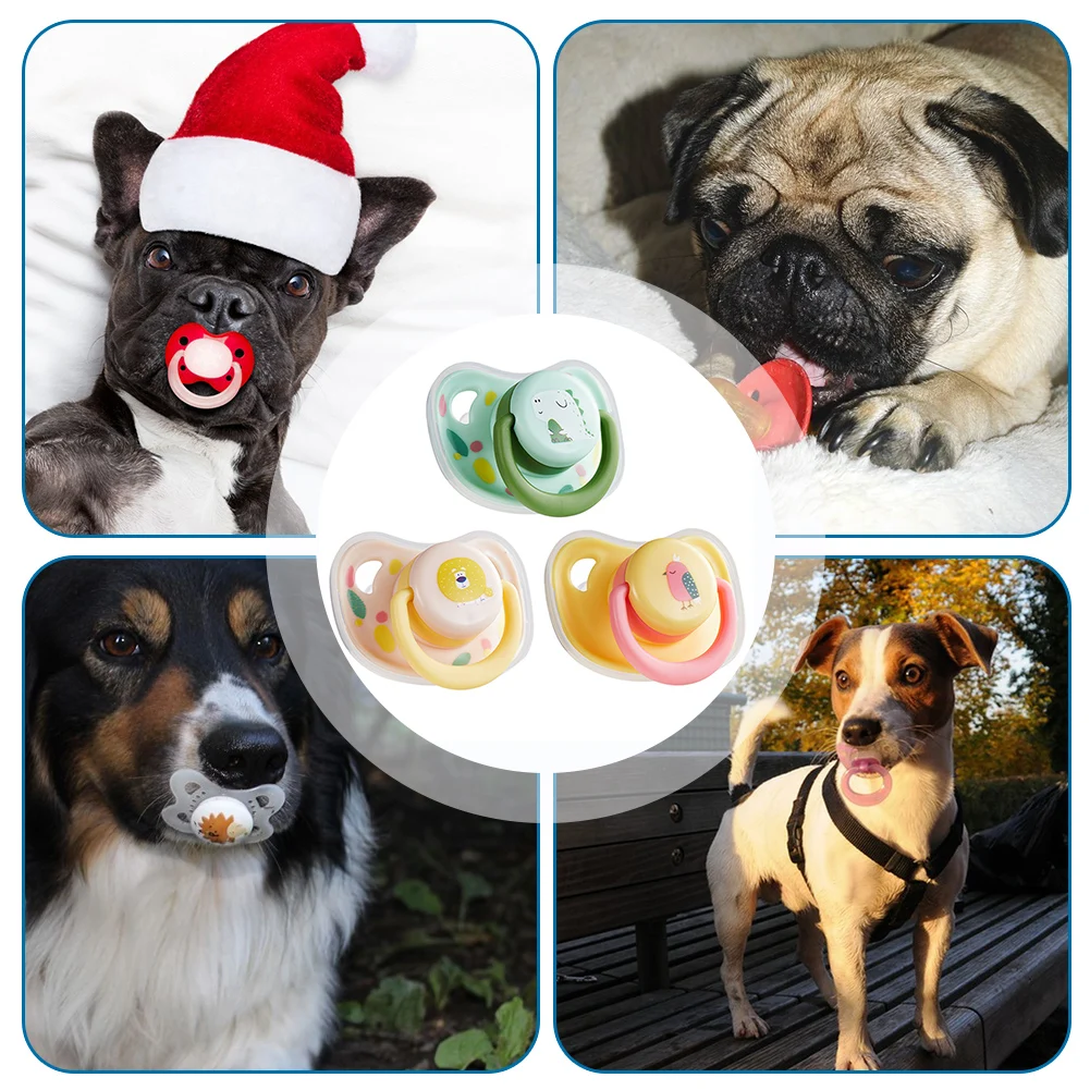 

Puppy Kittens Calming Pacifier Reusable Cartoon Chewing Toy For Most Animals