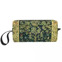 Fashion Tree Of Life By William Morris Toiletry Bag  Floral Textile Pattern Makeup Cosmetic Organizer Beauty Storage Dopp Kit 1
