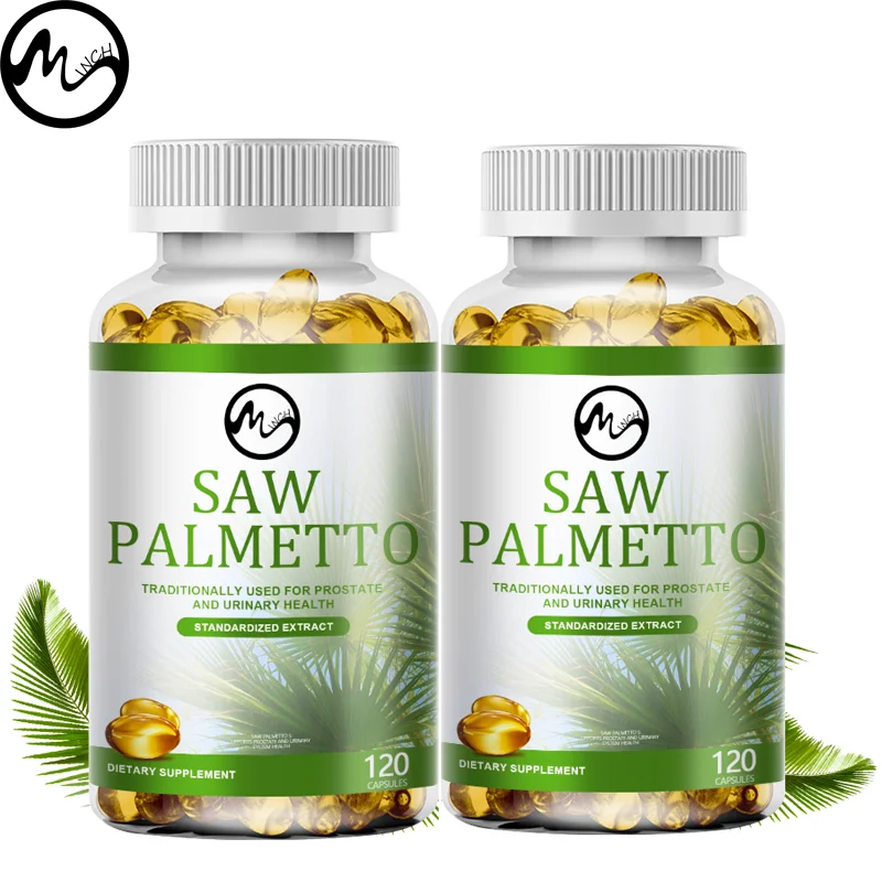 Minch Saw Palmetto Extract Capsules Prostate Health Supplement DHT Blocker Hair Growth for Mens