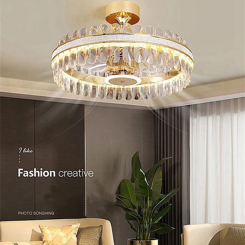 

Nordic Modern Creative Intelligent Ceiling Fan Light Fan Lamp Luxury Ceiling Light With Fan For Living Room Bedroom Restaurant