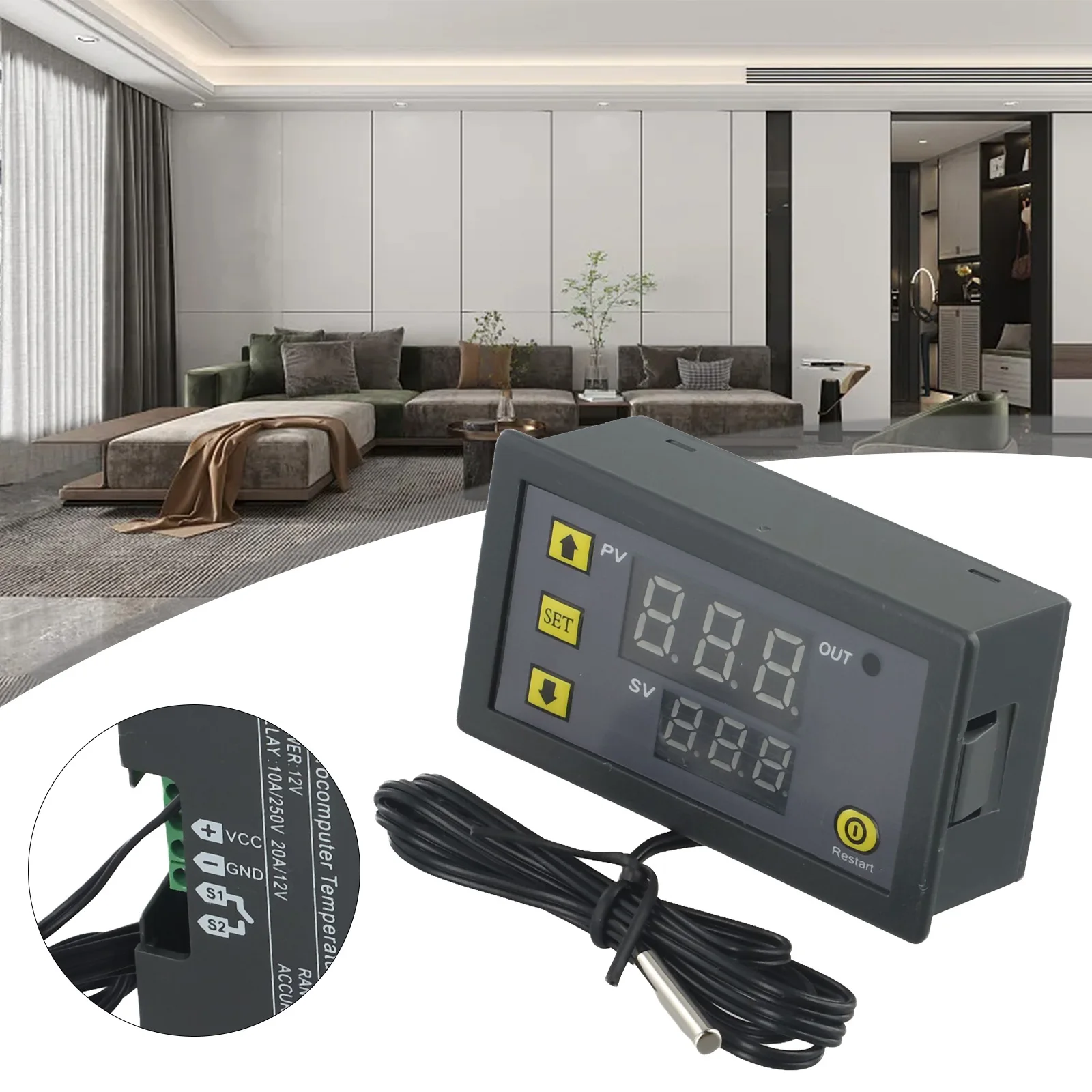 

Digital Temperature Controller Thermostat Meter Temp Sensor Switch Regulator Family Intelligence System Home Accessories