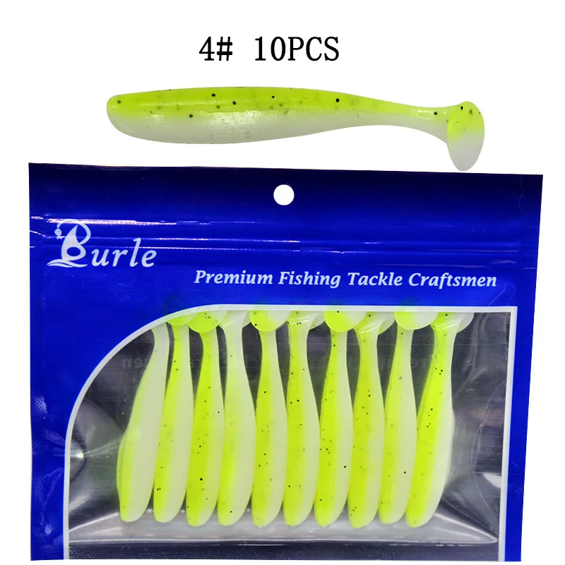 10 teile/los Weiche Köder Silikon Köder 5,5/6,3/7/9/12 cm Waren Für Angeln Meer angeln Pva Swimbait Wobbler Künstliche Tackle – Detail 7