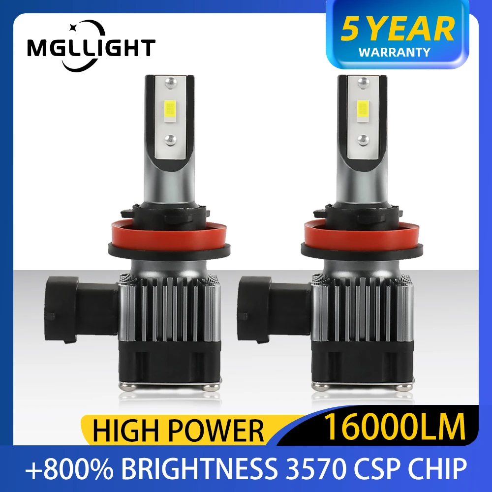 

MGLLIGHT H11 H7 Led Canbus Headlights Bulb H1 H3 H4 9005 HB3 9006 HB4 Automobiles Auto Lamp 6500K 16000LM Mini LED Turbo Light