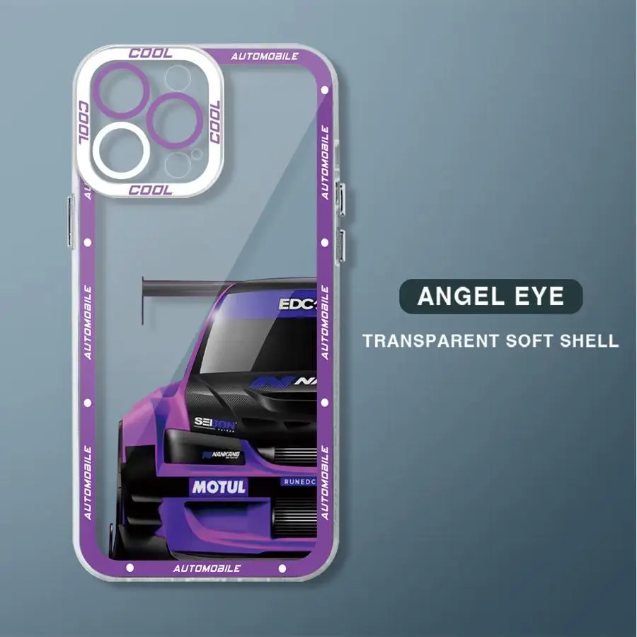 Drift Car Clear Silicone Phone Case