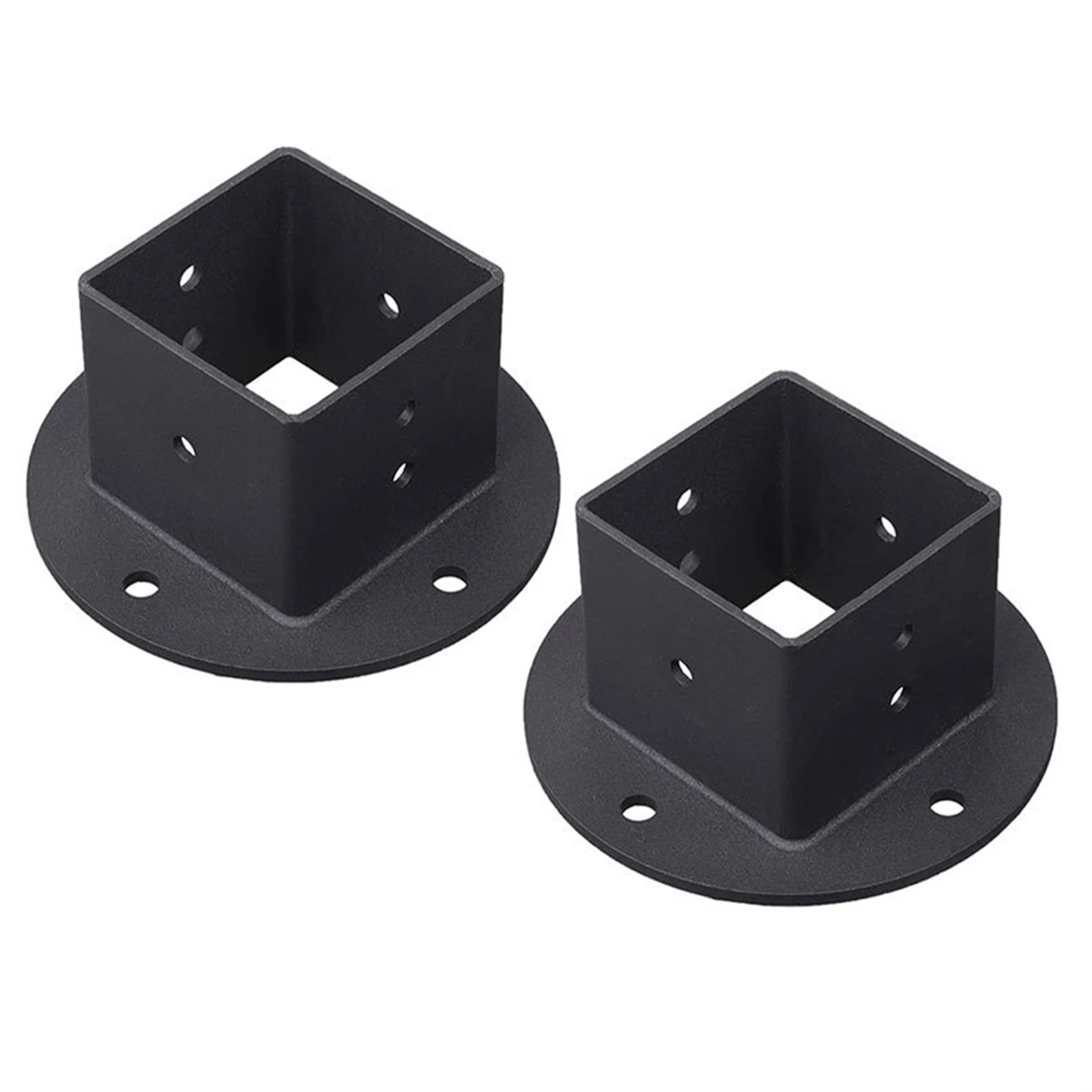 

2Pcs Square Fence Pole Flange Base 2"x2" Floor Flange Mounting Bracket Pergola Post Brackets Kit Wall Mount Post Anchor Base