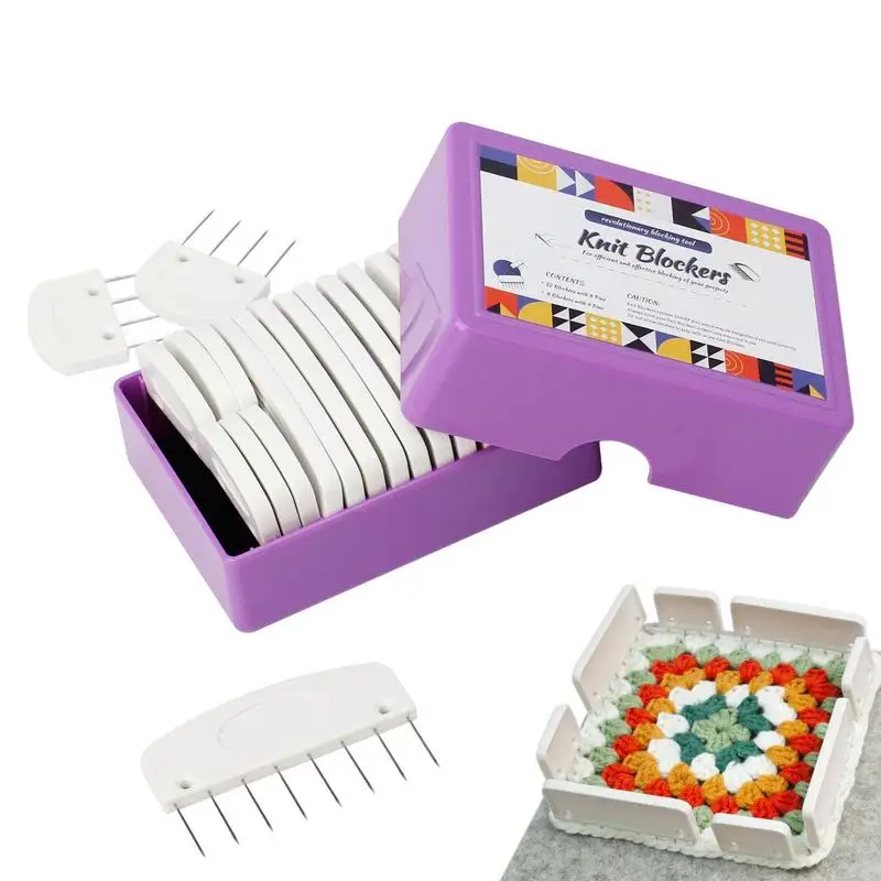 20pcs Knit Blockers Combs Set Stainless Steel Knitting Pins Blocker