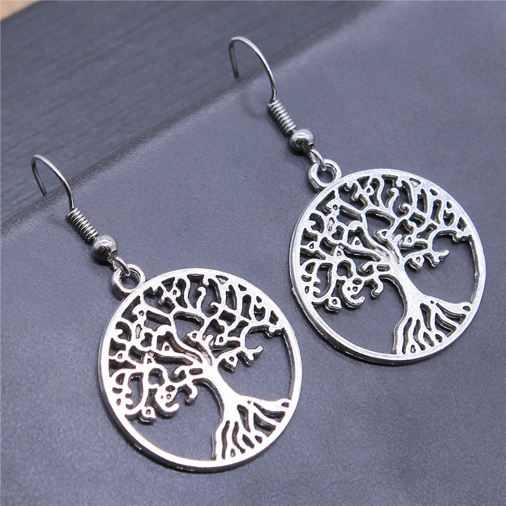 Drop Earrings Pendant Earrings Women Vintage Drop Earrings Fashion 2 Colors Tree Of Life Pendant Earrings