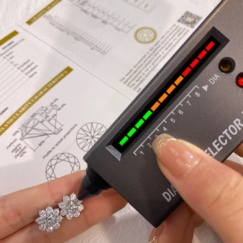 DW 0.5CT Moissanite Diamond Flower Stud Earrings for Women Real 925 Sterling Silver Solitaire Eternity Wedding Party Jewelry 5