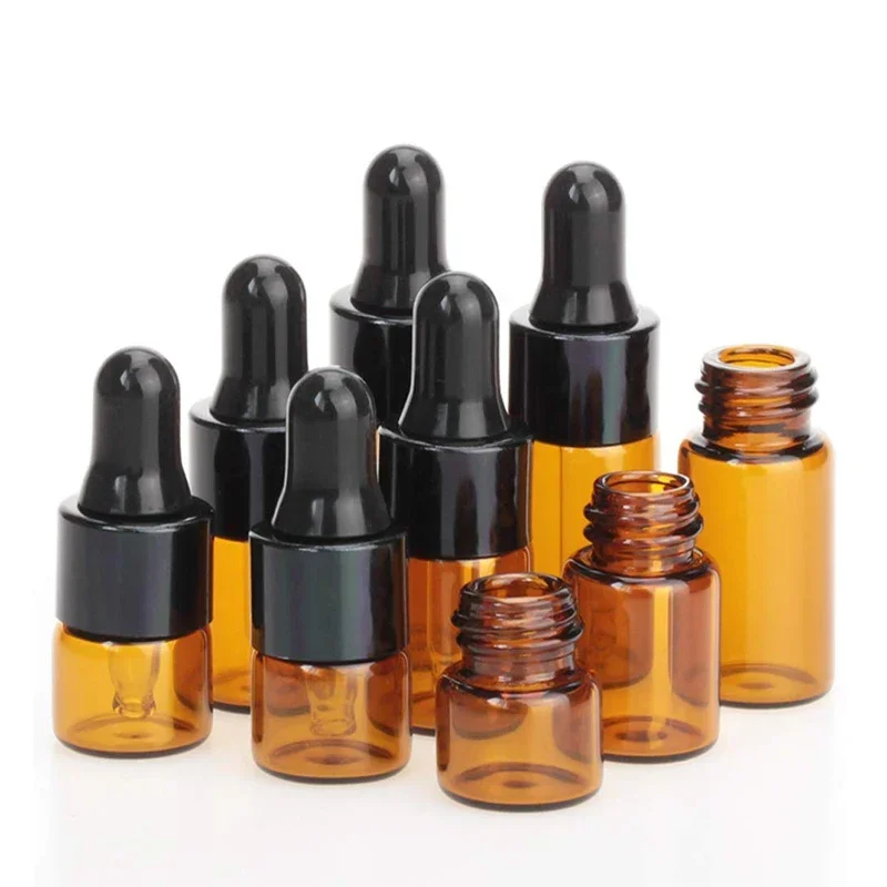Bottigliette In Vetro Ambrato Da 10ml - Set Da 10 Con Contagocce E Etichette Per Oli Essenziali