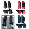 4pcs Jumping PU Shell Sports Riding Anti Scratching Horse Leg Boots Adjustable Band Front Hind Protective Training Outdoor 2