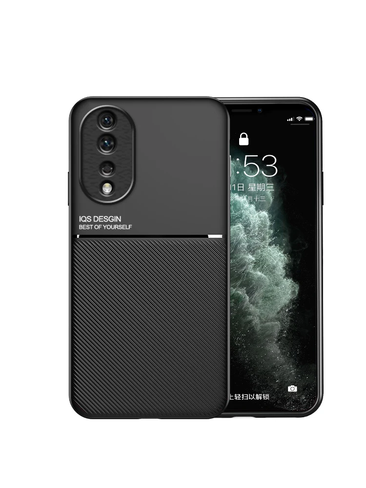 Shockproof Leather Silicone Case with Magnetic Car Holder