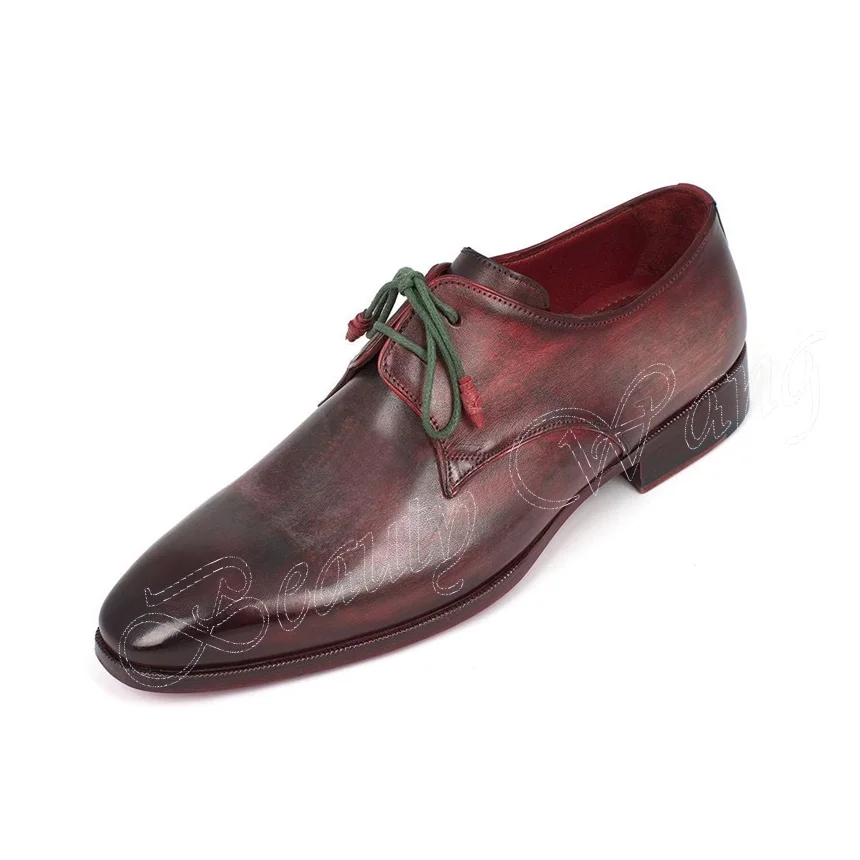 

Brown Gradient Color Men Shoes Cross Tied Men's Dress Shoes Leather Pumps Mixed Color Square Heel Big Size 47 Zapatillas Mujer