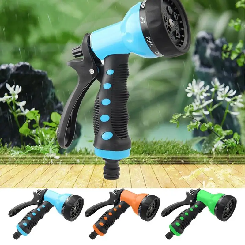 

Garden Hose Nozzle Spray Lawn Watering Hose Sprayer With 8 Patterns High Pressure Hand-Held Tools For Washing Pets Cars Garden