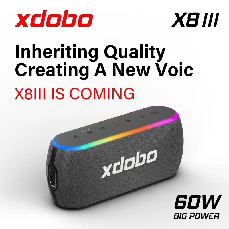 

XDOBOX8 III 60W high-power Bluetooth speaker wireless subwoofer LED color lights stereo sound system caixa de som bluetooth