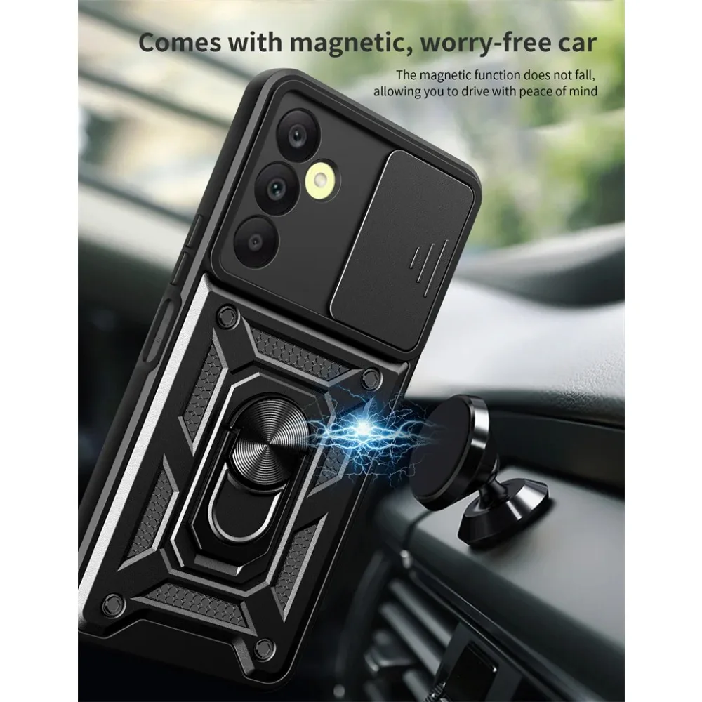 Shockproof Armor Case for Samsung Galaxy M35 A55 M55 M15 A15 A35 A05S A54 A25 A34 A24 A14 Ring Holder Slide Lens Protect Cover 2