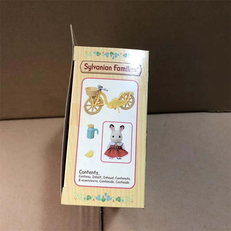 Sylvanian Families Anime Girl Figures Calico critters Furniture Set chocolate rabbit girls cycling ride 3