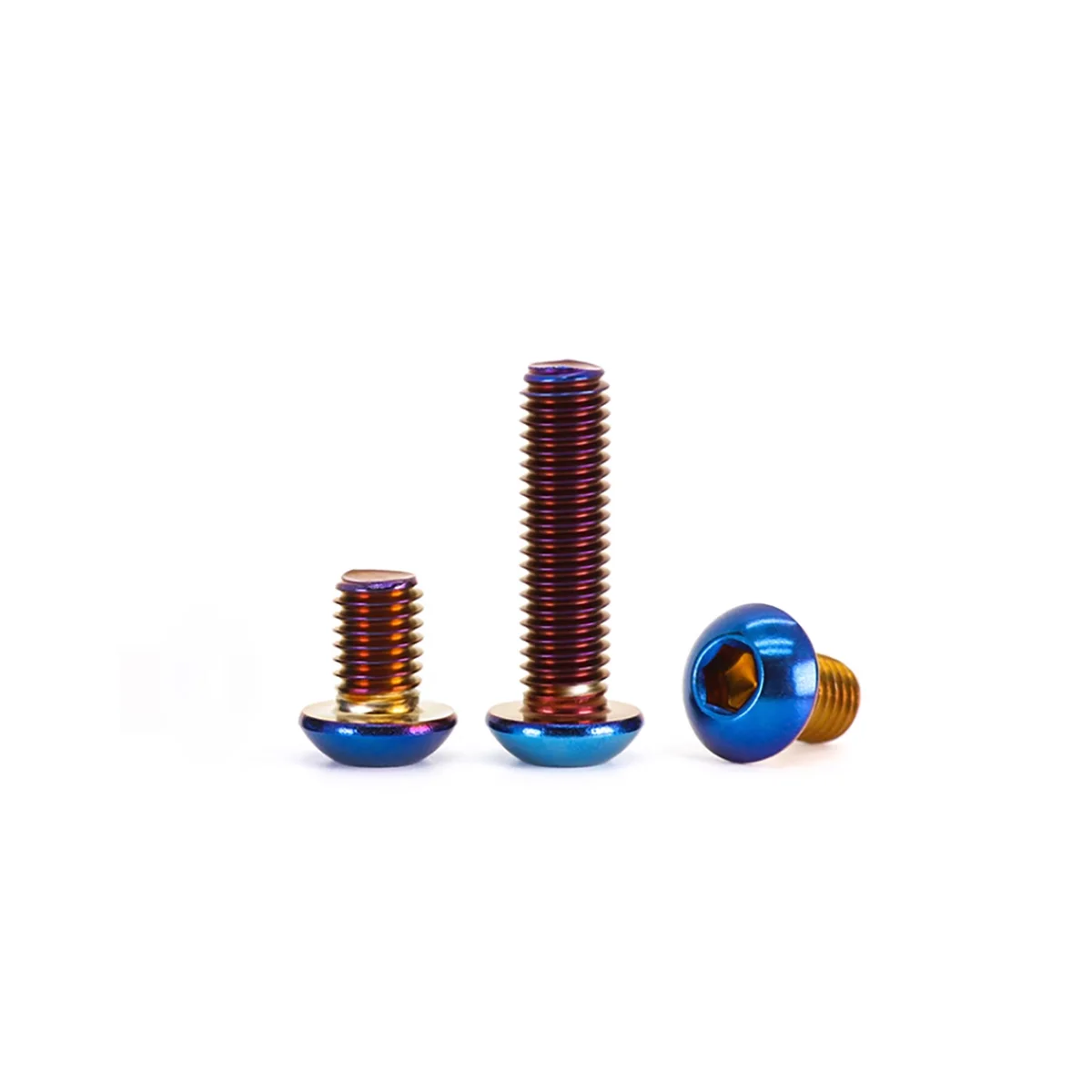 304 Stainless Steel Mushroom Head Hexagonal Burnt Titanium Screw / Titanium Blue Half Round Head Bolt M4-M8