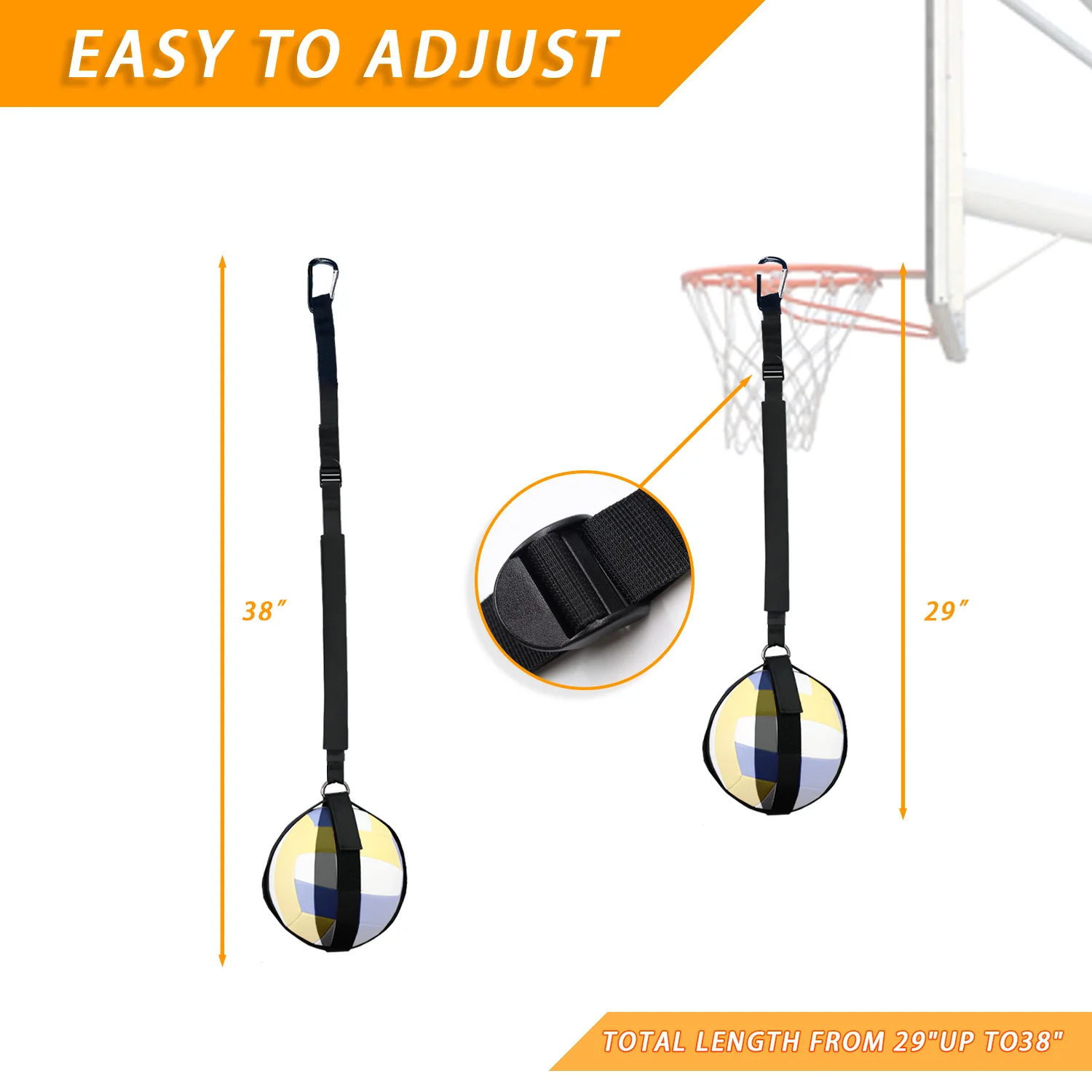 Volleyball Spike Trainer -Solo Serve & Attack Practice Tool Boost Your Serving, Jumping, Arm Swing Techniques & Spiking Strength