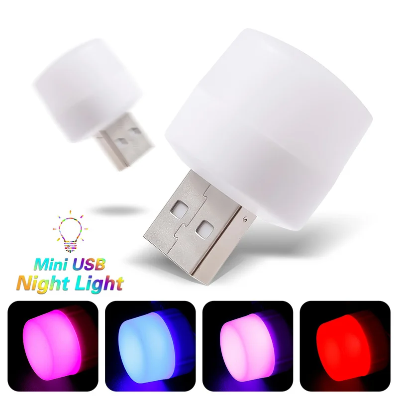 5/1pcs Portable USB Plug Lamp Computer Mobile Power Charging USB Small Book Lamps LED Eye Protection Reading Light Night Light