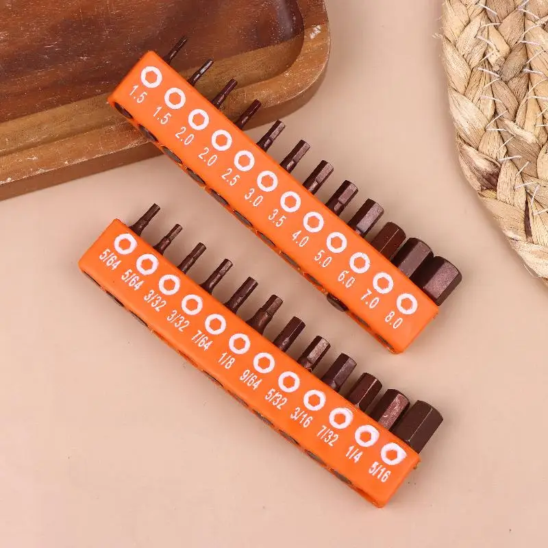 12/24 Pieces Hexagonal Screwdriver Bit Set, 25mm Hex Shank, Magnetic Safety Screwdriver Bit With Storage Strip