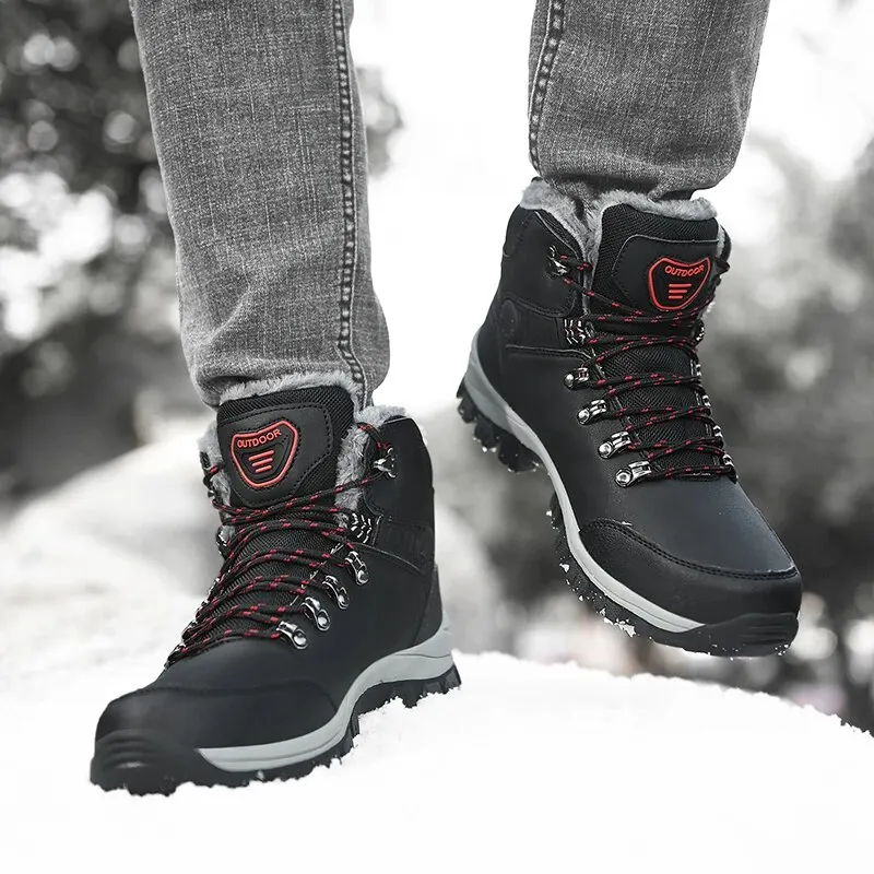 Boots Men's Women Slip On Winter Shoes For Men Ankle Boots Winter Boots Male Snow Botines Hiking Boots Femininas