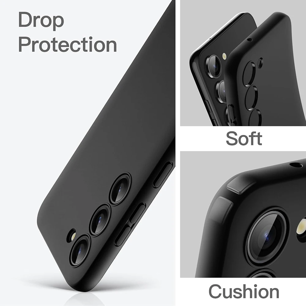 Premium Shockproof Silicone Case - Sleek Black Protective Cover