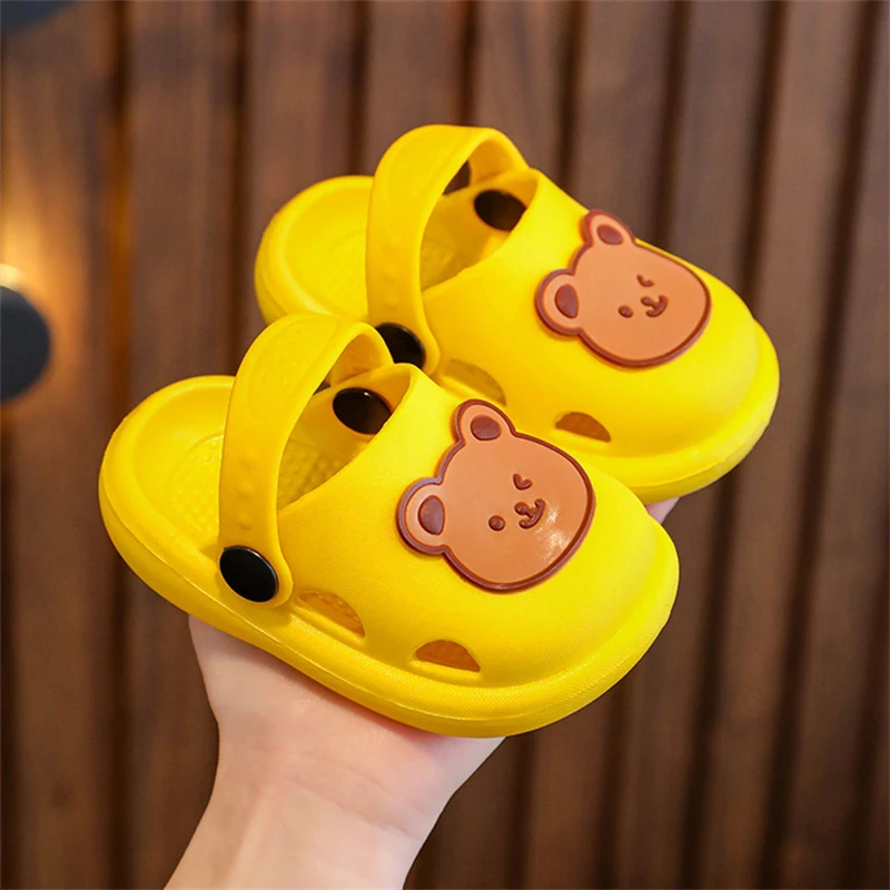 children's shoes for sale Cartoon Bear Walking Shoes Kids Boy Girl Summer Breathable Sandals Fashion Garden Clogs Toddler Outdoor Slippers for Playing leather girl in boots