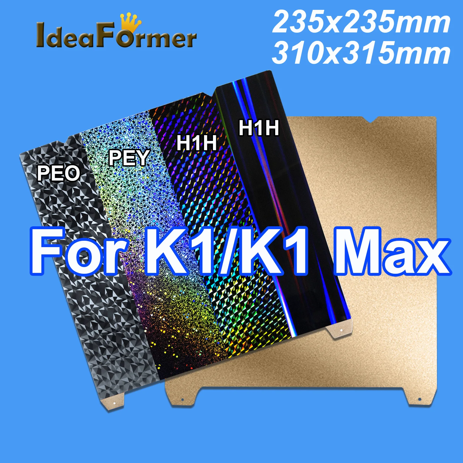 Placa Magnética Lateral Dobro da Construção Folha de Aço da Mola Pei Pey H1h 235×235 mm 310×315 mm Cama para o Fim s1 s1 Pro k1 k1 Máximo