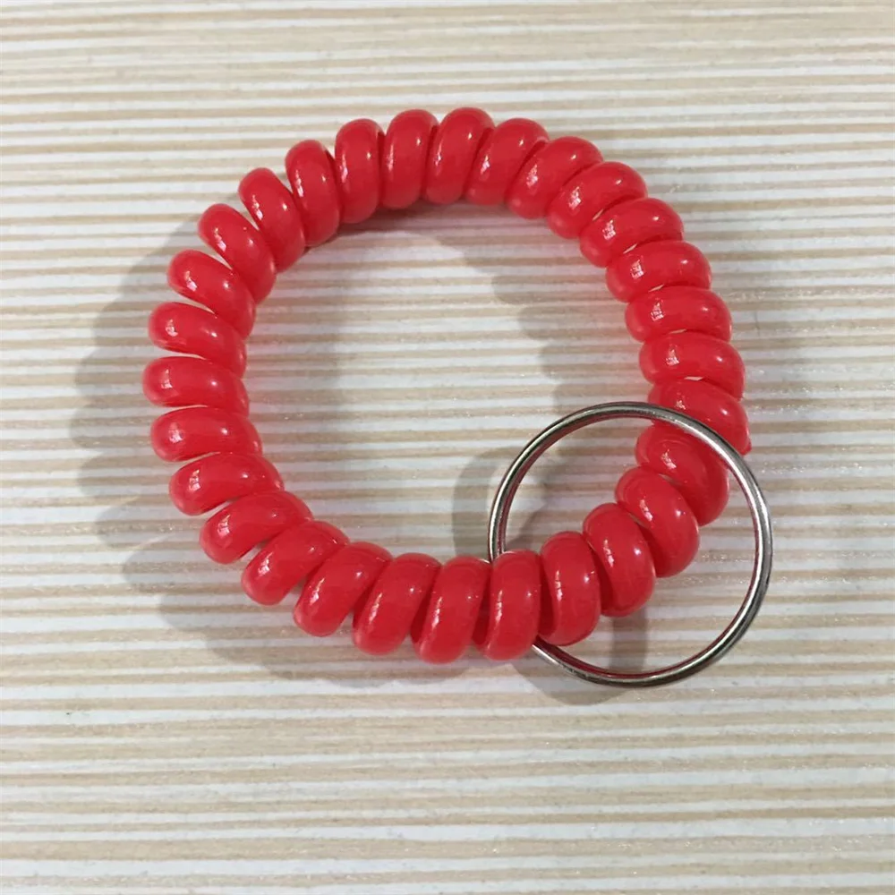 Patty Both Pack of 35 Stretchable Plastic Bracelet Wrist Coil Wrist Band  Key Ring Chain Holder Tag ( Color) - Pack of 35 Stretchable Plastic Bracelet  Wrist Coil Wrist Band Key Ring