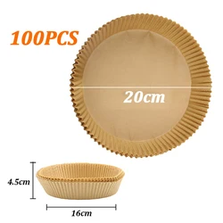 Disposable Oil-Proof Non-Stick Air Fryer Liners (100PCS Round)