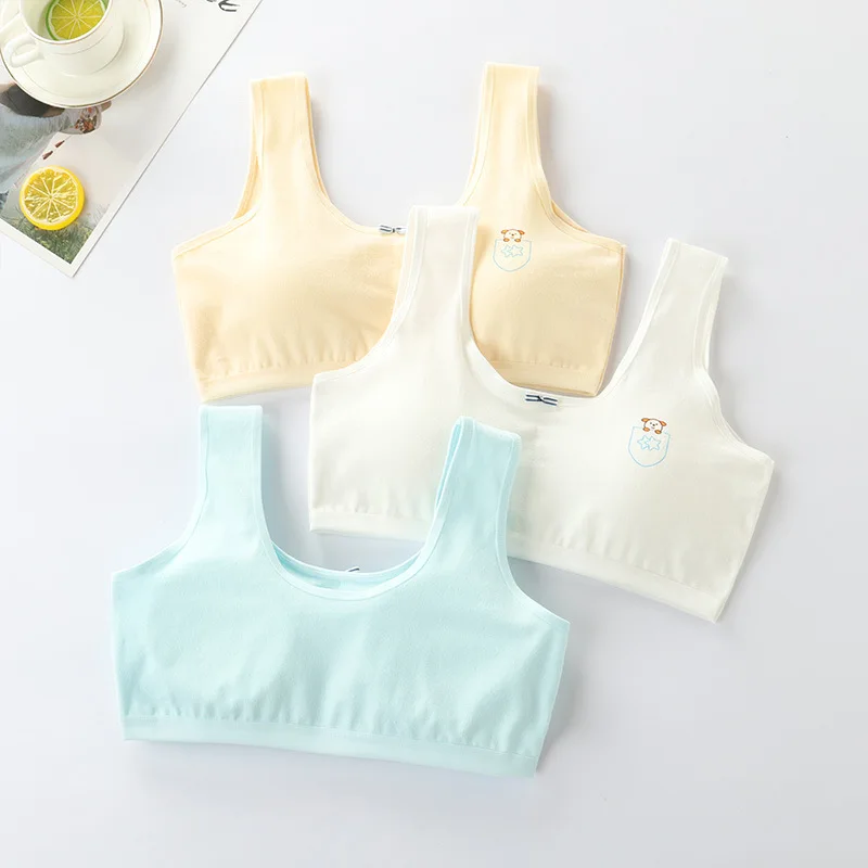 Underwear Female Primary School Students 8-9-12-16 Years Old Small Vest Cotton Girl Junior High School Student Anti-Bump Bra
