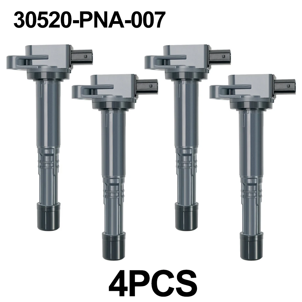 

4Pcs Ignition Coils High Voltage Package For Honda For Accord For Civic 02-11 For CR-V 30520-PNA-007 Black Car Accessories