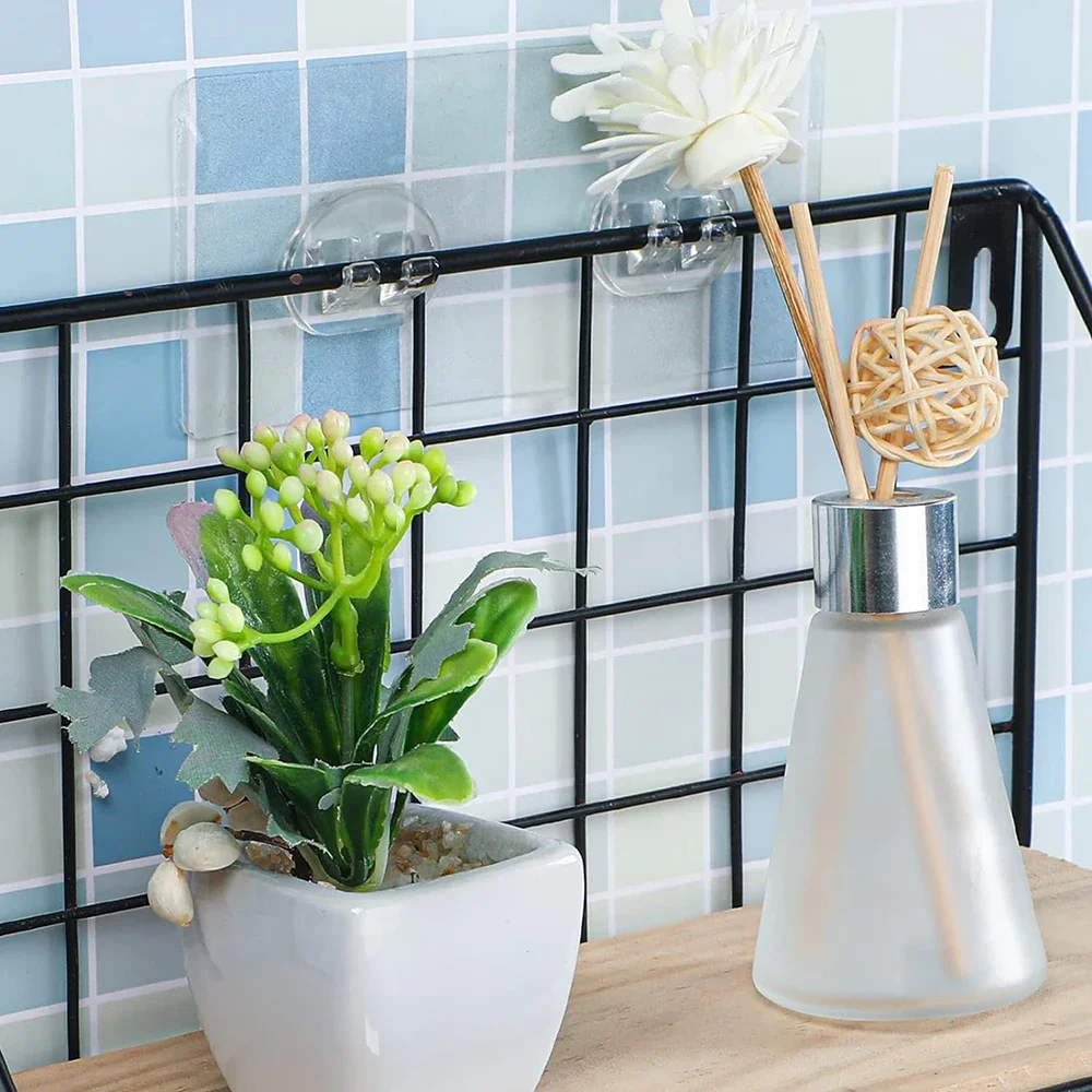 30-1PCS Transparent Double Hooks Wall-mounted Heavy Duty Double Claw Strong Sticker Hooks Bathroom Shower Basket Hanging Holders