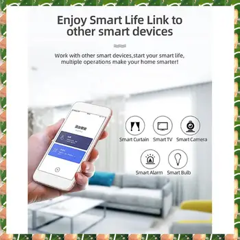 JAJA 1 Piece Tuya Wifi Door Magnetic Smart Window Sensor Door Door Detector Smart Home Alarm System White For Alexa Google Assis 1