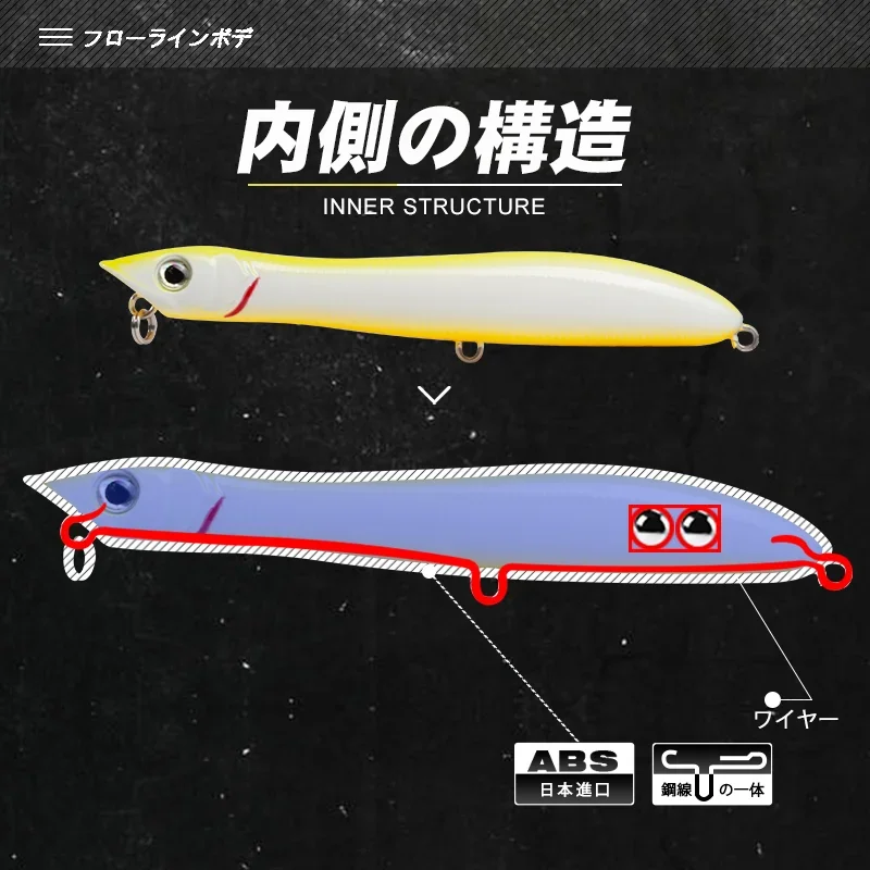 TEKNIK Popper Fishing Lure 100mm 140mm patchinco Floating Wobblers artificiale Hard Bait Patchinko 100 leurre de surface lures