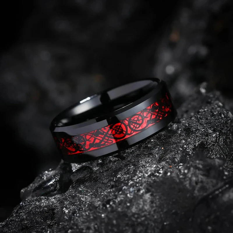 Charm Couple Rings Romantic Women Red Rhinestones Set