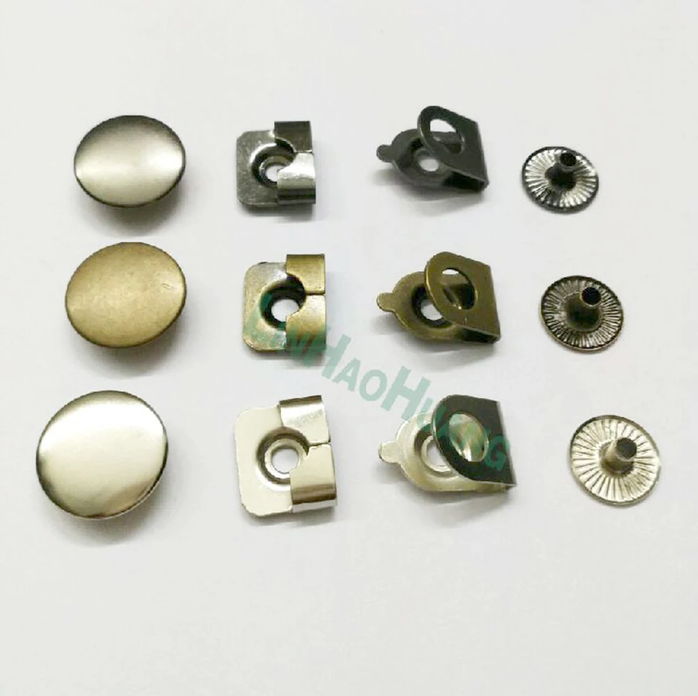 15mm 4-Part Anti-Rust Brass Hooks Trousers Skirts Adjustments Metal Fasteners DIY Clothing Repair Sewing Accessories 100Sets
